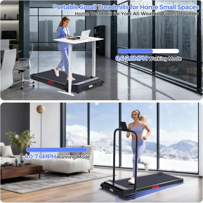 Kassadin Treadmill with Handle Bar and Adjustable Incline